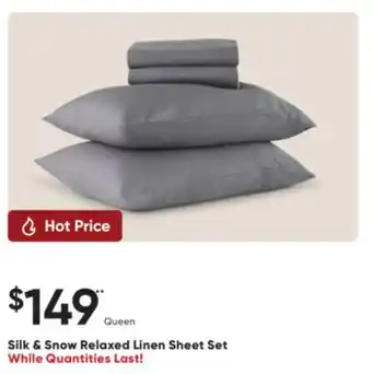 Dormez Vous Silk & Snow Relaxed Linen Sheet Set offer