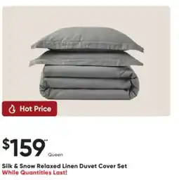 Dormez Vous Silk & Snow Relaxed Linen Duvet Cover Set offer