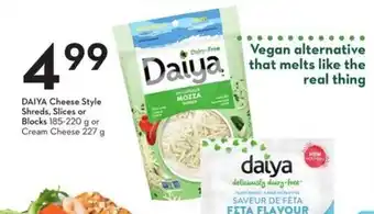 Sobeys Daiya cheese style shreds, slices or blocks offer