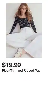 H&M Picot-Trimmed Ribbed Top offer