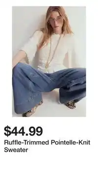 H&M Ruffle-Trimmed Pointelle-Knit Sweater offer