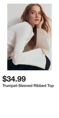 H&M Trumpet-Sleeved Ribbed Top offer