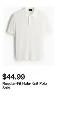 H&M Regular-Fit Hole-Knit Polo Shirt offer