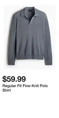 H&M Regular Fit Fine-Knit Polo Shirt offer