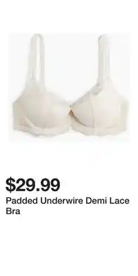 H&M Padded Underwire Demi Lace Bra offer