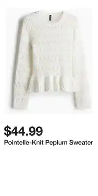 H&M Pointelle-Knit Peplum Sweater offer