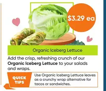 Healthy Planet Iceberg Lettuce offer