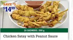 M & M Food Market Chicken Satay with Peanut Sauce offer