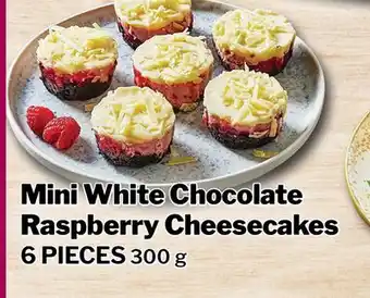 M & M Food Market Mini White Chocolate Raspberry Cheesecakes offer