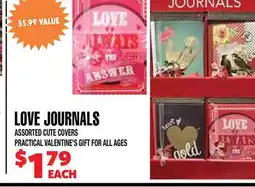 Len's Mill Stores LOVE JOURNALS offer