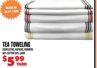 Len's Mill Stores TEA TOWELING offer