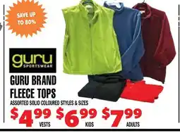 Len's Mill Stores GURU BRAND FLEECE TOPS offer