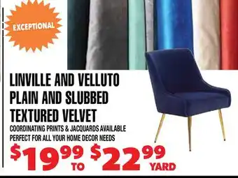 Len's Mill Stores LINVILLE AND VELLUTO PLAIN AND SLUBBED TEXTURED VELVET offer