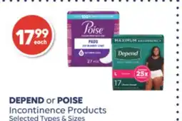 Wellwise by Shoppers DEPEND or POISE Incontinence Products offer