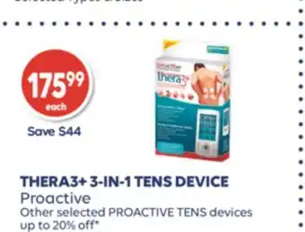 Wellwise by Shoppers THERA3+ 3-IN-1 TENS DEVICE Proactive offer