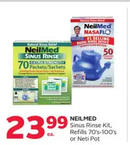 Rexall NEILMED Sinus Rinse Kit, Refills 70' s-100' s or Neti Pot offer