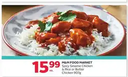 Rexall M & M FOOD MARKET Spicy Sesame Chicken & Rice or Butter Chicken offer