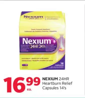 Rexall NEXIUM 24HR Heartburn Relief Capsules 14' s offer