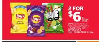 Rexall LAY'S XXL Family Size Potato Chips 220g-235g or HAVOC 190g-280g offer