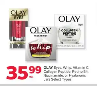 Rexall OLAY Eyes, Whip, Vitamin C, Collagen Peptide, Retinol24, Niacinamide, or Hyaluronic Jars offer