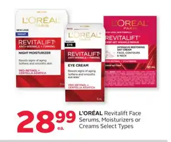 Rexall L' ORÉAL Revitalift Face Serums, Moisturizers or Creams offer