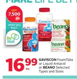 Rexall GAVISCON FoamTabs or Liquid Antacid or BEANO offer