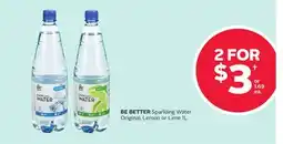 Rexall BE BETTER Sparkling Water Original, Lemon or Lime offer