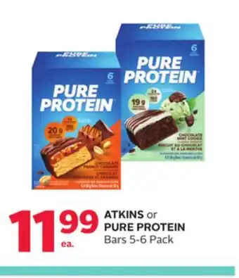 Rexall ATKINS or PURE PROTEIN Bars 5-6 Pack offer