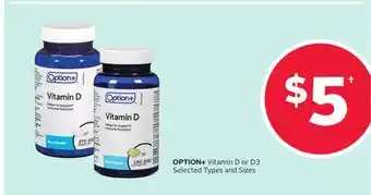 Rexall OPTION + Vitamin D or D3 offer