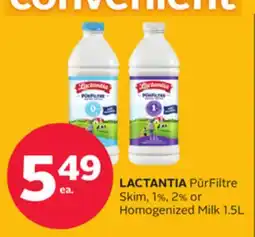 Rexall LACTANTIA PūrFiltre Skim, 1%, 2% or Homogenized Milk offer