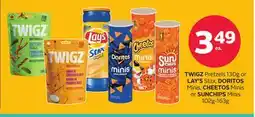 Rexall TWIGZ Pretzels 130g or LAY'S Stax, DORITOS Minis, CHEETOS Minis or SUNCHIPS Minis 102g-163g offer