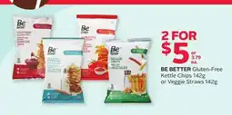 Rexall BE BETTER Gluten-Free Kettle Chips 142g or Veggie Straws 142g offer