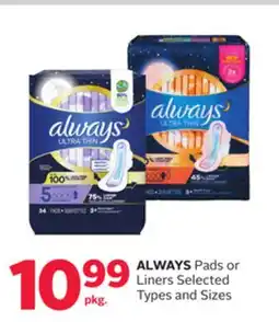 Rexall ALWAYS Pads or Liners offer