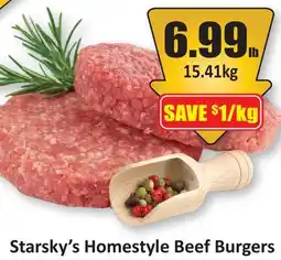 Starsky Starsky's Homestyle Beef Burgers offer