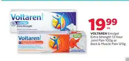 Rexall VOLTAREN Emulgel Extra Strength 12 Hour Joint Pain 100g or Back & Muscle Pain 120g offer