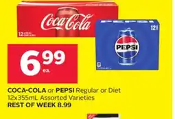 Rexall COCA-COLA or PEPSI Regular or Diet 12x355mL offer