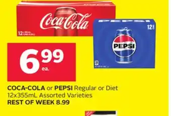 Rexall COCA-COLA or PEPSI Regular or Diet 12x355mL offer