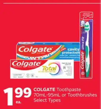 Rexall COLGATE Toothpaste 70mL-95mL or Toothbrushes offer