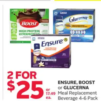 Rexall ENSURE, BOOST or GLUCERNA Meal Replacement Beverage offer