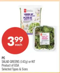 Shoppers Drug Mart PC SALAD GREENS (142g) or KIT Product of USA offer