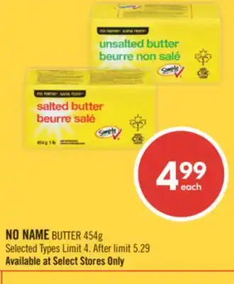 Shoppers Drug Mart NO NAME BUTTER offer