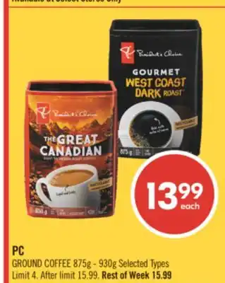 Shoppers Drug Mart PC GROUND COFFEE offer