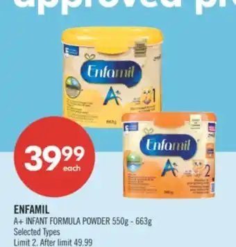 Shoppers Drug Mart ENFAMIL A+ INFANT FORMULA POWDER offer