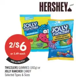 Shoppers Drug Mart TWIZZLERS GUMMIES 182g OR JOLLY RANCHER CANDY offer