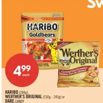 Shoppers Drug Mart HARIBO (284g), WERTHER'S ORIGINAL (230g - 245g) or DARE CANDY offer