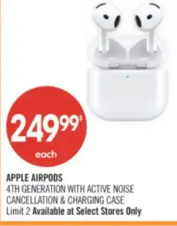 Shoppers Drug Mart APPLE AIRPODS 4TH GENERATION WITH ACTIVE NOISE CANCELLATION & CHARGING CASE offer