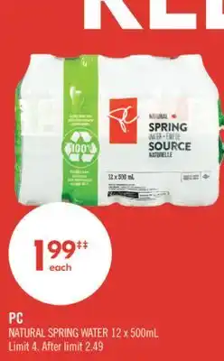 Shoppers Drug Mart PC NATURAL SPRING WATER offer