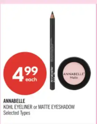 Shoppers Drug Mart ANNABELLE KOHL EYELINER or MATTE EYESHADOW offer