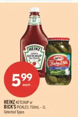 Shoppers Drug Mart HEINZ KETCHUP or BICK'S PICKLES offer