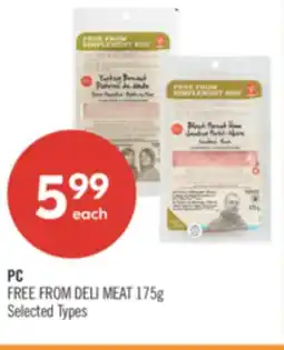 Shoppers Drug Mart PC FREE FROM DELI MEAT offer